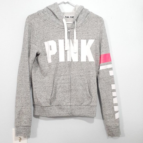 PINK Victoria's Secret Tops - Victoria Secret PINK Zipper Hoodie Size S